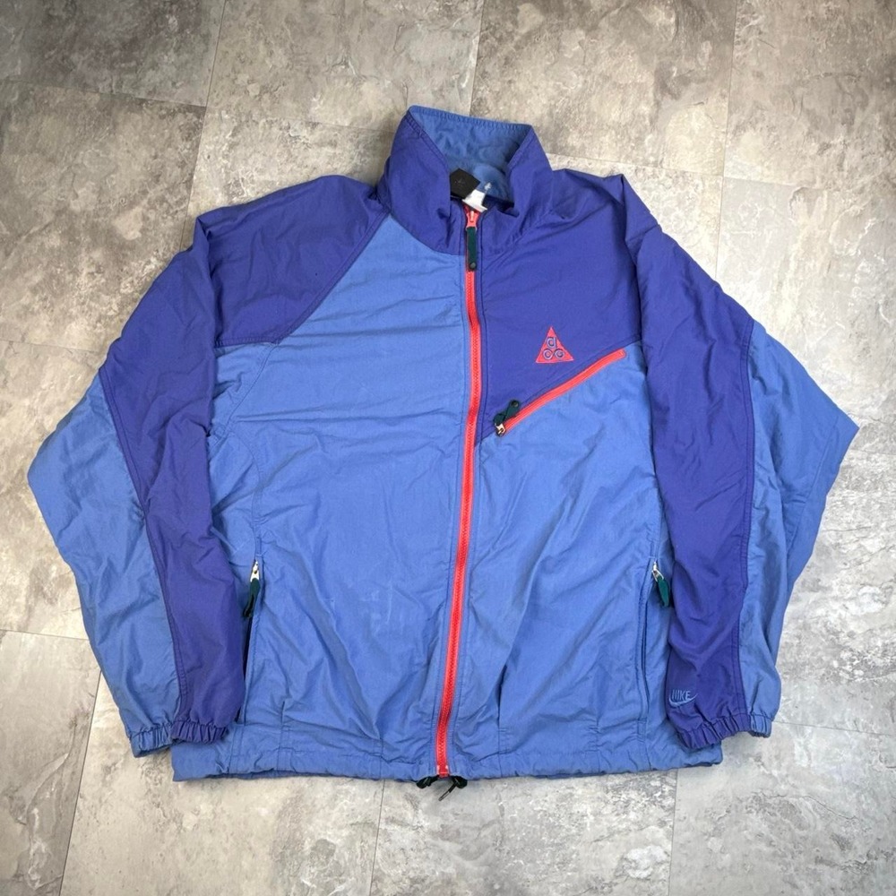 Vintage Blue and Purple Nike ACG Windbreaker Jacket Medium